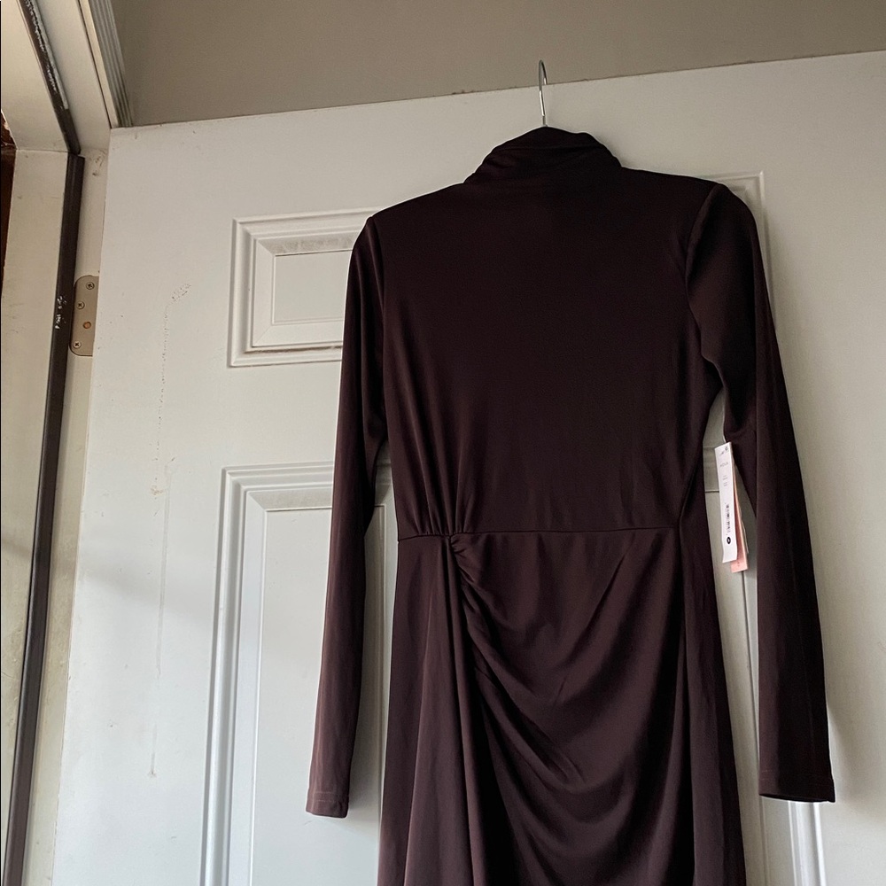 Elegant Brown Long Sleeve Dress